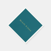 Dunkle Aquamarin- und Goldfarben Beruflich trendig Serviette (Ecke)