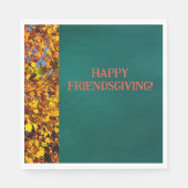 Dunkle Aquamarine Blätter Erntedank Friendsgiving Serviette (Vorderseite)