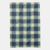 Dunkle Aquamarine blaue Minze Grüne Tartan-Muster Geschirrtuch (Vertikal)
