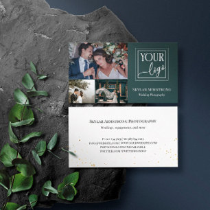 Dunkle Aquamarine Foto-Collage-Fotografin Visitenkarte