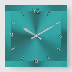 Dunkle aquamarine grüne metallische Uhr