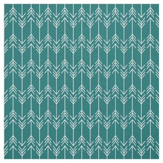 Dunkle Aquamarine Herringbone-Pfeile Stoff (Muster)