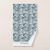 Dunkle Aquamarine Jugendstil Badhandtuch Set (Handtuch)