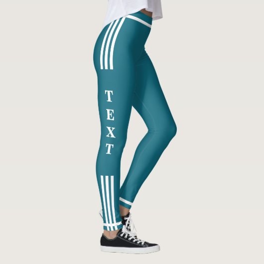 Dunkle Aquamarine Leggings mit benutzerdefiniertem (Rechts)