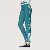 Dunkle Aquamarine Leggings mit benutzerdefiniertem (Links)