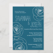 Dunkle Aquamarine Moderne Hochzeiten Einladung (Vorderseite)