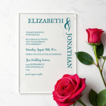 Dunkle Aquamarine moderne Typografie Hochzeit