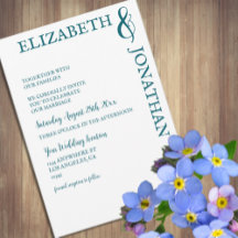 Dunkle Aquamarine moderne Typografie Hochzeit