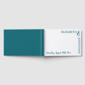 Dunkle Aquamarine moderne Typografie Hochzeit Gästebuch (Voll)