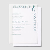 Dunkle Aquamarine moderne Typografie Hochzeit Pergament Einladungen (Versetzt)