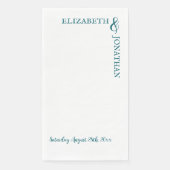 Dunkle Aquamarine moderne Typografie Hochzeit Serviette (Vorderseite)