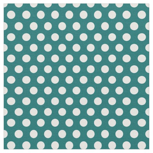 Dunkle Aquamarine Polka Dots Stoff (Nahaufnahme)