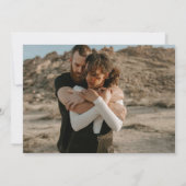 Dunkle aquamarine Rahmen einfache Foto-Skript-Hoch Einladung (Rückseite)