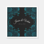 Dunkle Aquamarine Rose Hochzeiten von Napkins Serviette (Vorderseite)