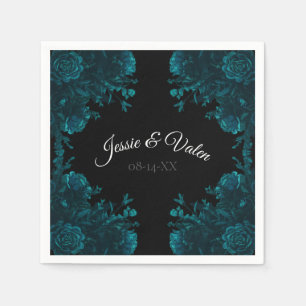 Dunkle Aquamarine Rose Hochzeiten von Napkins Serviette