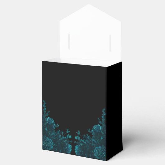 Dunkle Aquamarine Rose Hochzeitsgeschenk Geschenkschachtel (Geöffnet)