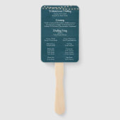 Dunkle Aquamarine Rustikal-Holzstring-Light-Hochze Fächer (Rückseite)