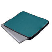 Dunkle Aquamarine Solid-Color-Notebookhülle Laptopschutzhülle (Vorne Knopf)