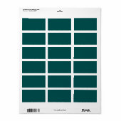 Dunkle Aquamarine Solid-Farbe Adressaufkleber (Vorne)