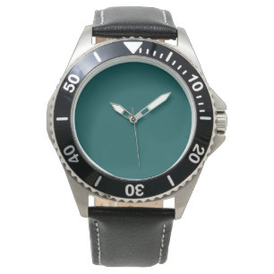 Dunkle Aquamarine Solid-Farbe Armbanduhr