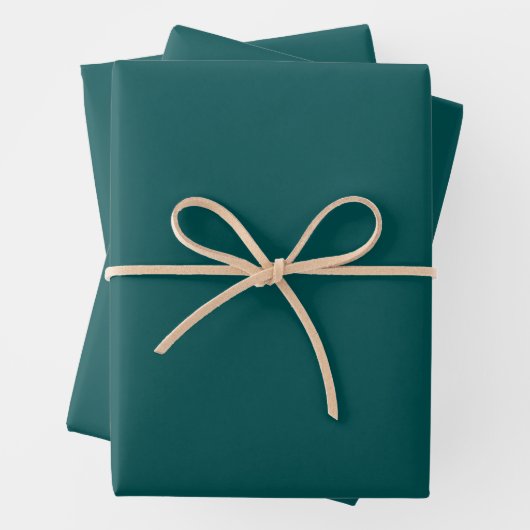 Dunkle Aquamarine Solid-Farbe Geschenkpapier Set (Beispiel)