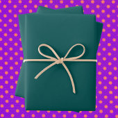 Dunkle Aquamarine Solid-Farbe Geschenkpapier Set