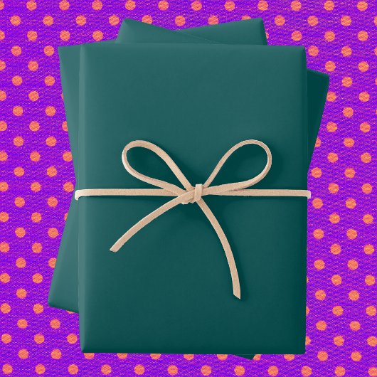 Dunkle Aquamarine Solid-Farbe Geschenkpapier Set