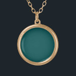 Dunkle Aquamarine Solid-Farbe Vergoldete Kette<br><div class="desc">Dunkle,  Aquamarine,  solide Farbe. Moderne Farbe.</div>