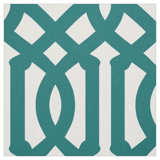 Dunkle Aquamarine Trellis Große Skala Stoff (Muster)