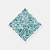 Dunkle aquamarine und weiße Doodle Serviette (Ecke)
