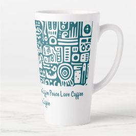 Dunkle aquamarine und weiße Doodles 1 von 4 Milchtasse