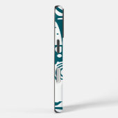 Dunkle aquamarine und weiße Doodles Case-Mate iPhone Hülle (Rückseite / Rechts)