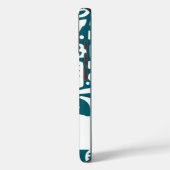 Dunkle aquamarine und weiße Doodles Case-Mate iPhone Hülle (Rückseite / Links)