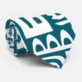 Dunkle aquamarine und weiße Doodles mit 7 Krawatte