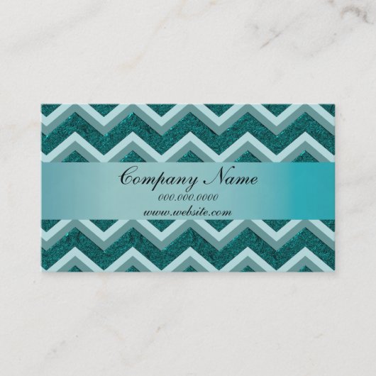 Dunkle Aquamarine Zigzag Pocket 2019 Kalender Visitenkarte (Vorderseite)