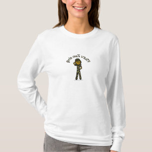 Dunkle Armee-Frau T-Shirt