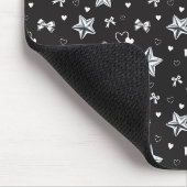 Dunkle Ästhetik Y2K Coquette Silberband Herz Mousepad (Ecke)
