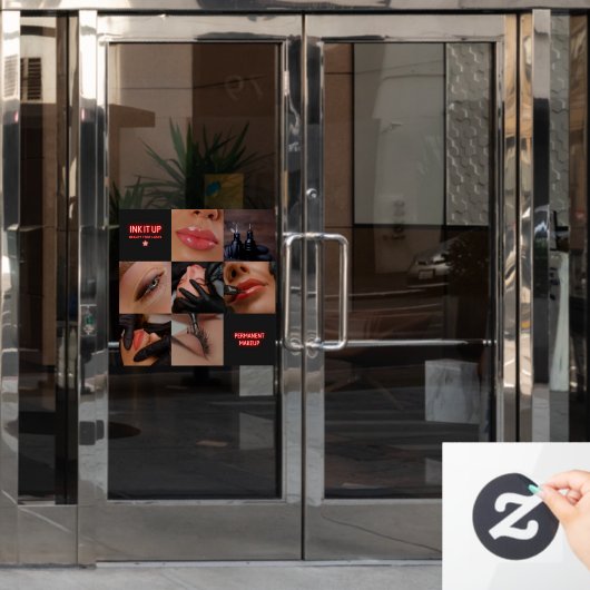 Dunkle ästhetische Schönheit Permanenter Makeup Sa Fensteraufkleber (Büro Tür)