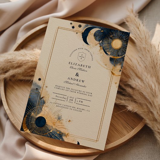 Dunkle Astrologie-Hochzeit Einladung