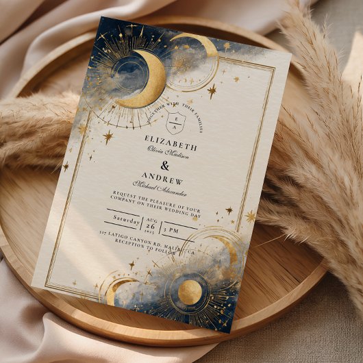 Dunkle Astrologie-Hochzeit Einladung