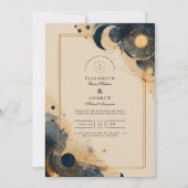 Dunkle Astrologie-Hochzeit Einladung (Vorderseite)