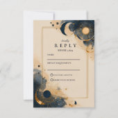 Dunkle Astrologie-Hochzeit RSVP Karte (Vorderseite)