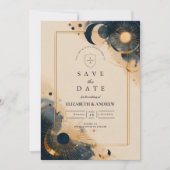 Dunkle Astrologie-Hochzeit Save The Date (Vorderseite)