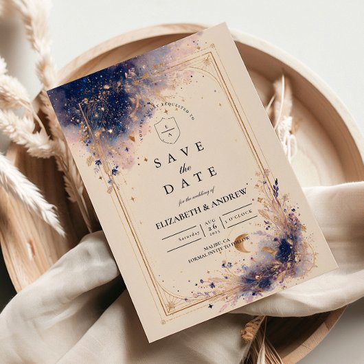 Dunkle Astrologie-Hochzeit Save The Date