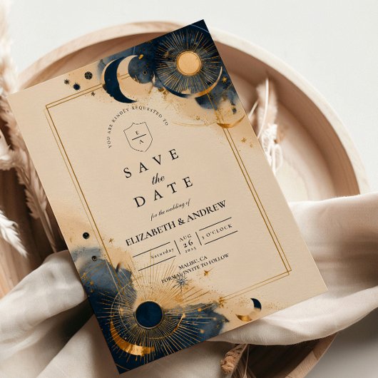 Dunkle Astrologie-Hochzeit Save The Date