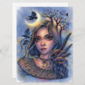 Dunkle Augen Fairy Fantasy Moon Frauenkarte (Vorne/Hinten)