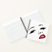 Dunkle Augen Rote Lippen Frauen sehen Schönheit Ku Notizblock (Innenseite)