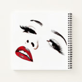 Dunkle Augen Rote Lippen Frauen sehen Schönheit Ku Notizblock (Rückseite)