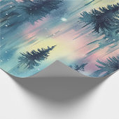 Dunkle Aurora Borealis Nachtwald (10) Geschenkpapier (Ecke)