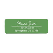 Dunkle Avocado-grüne minimalistische Rücksendeadre (Vorne)